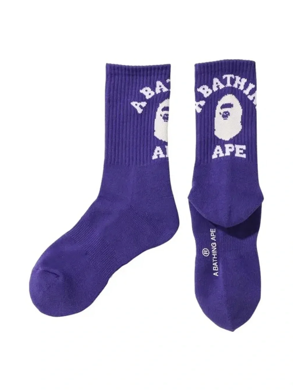 BAPE A Bathing Ape Head Embroidered Crew Socks 8-11 men’s or women’s